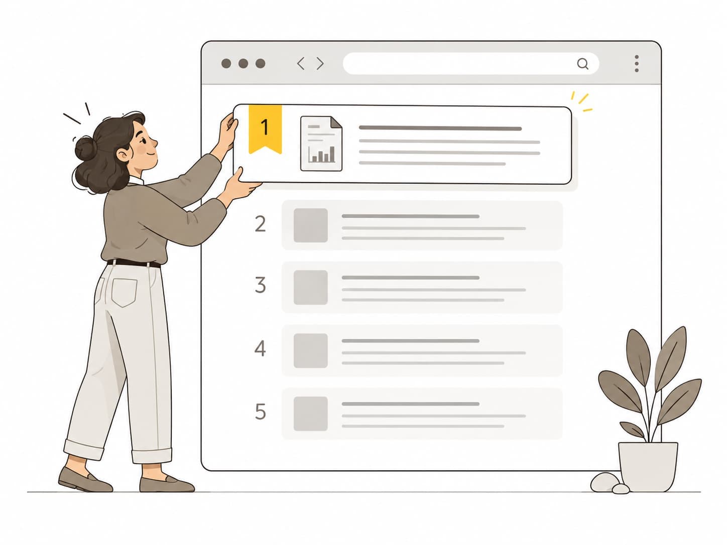 Someone lifting a report to the top of the search results.