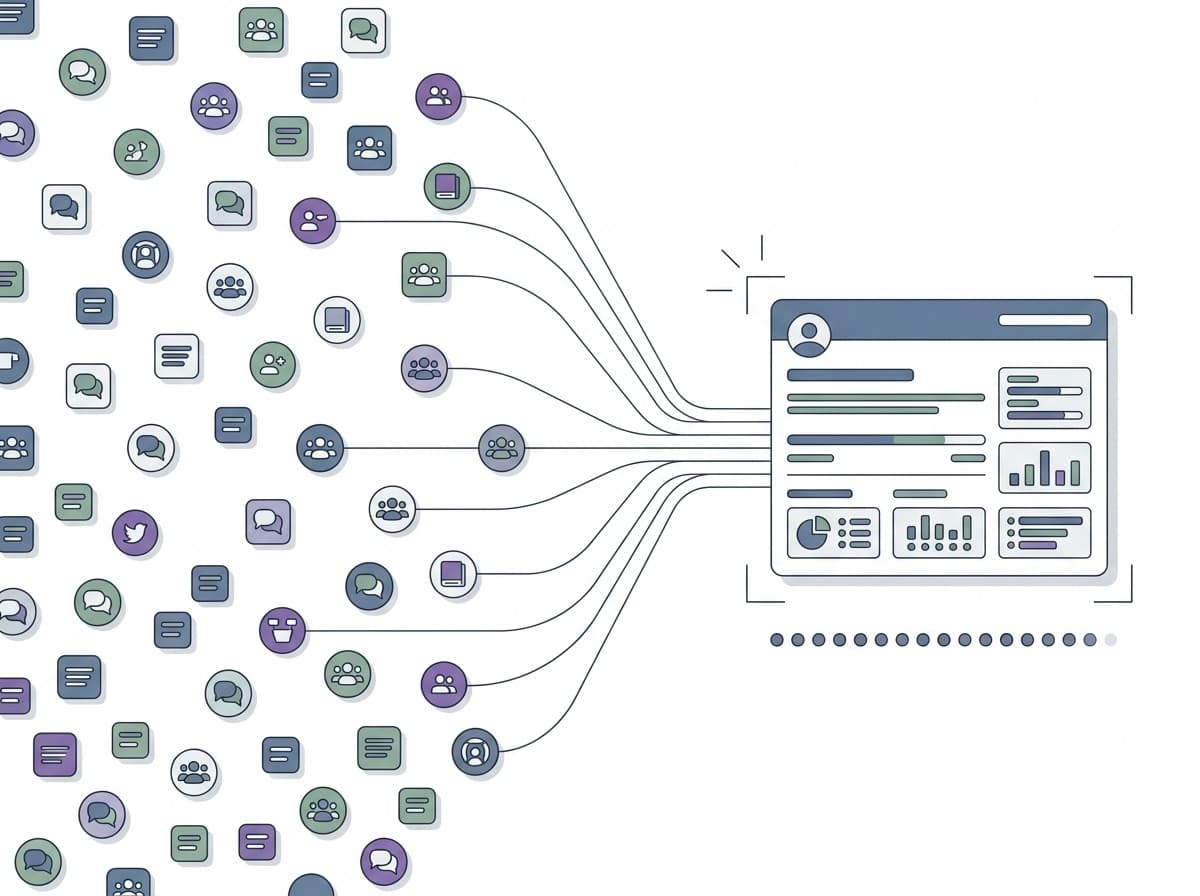 A wide map of channels narrowing to one community watched closely day after day